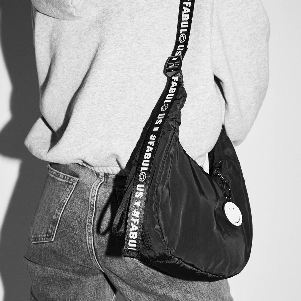 Zara X Smiley Happy Collection Black Crossbody Bag